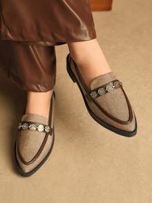 Rosivie 女士尖头金属装饰日常通勤粗跟鞋 - 彩色 - 查看 5