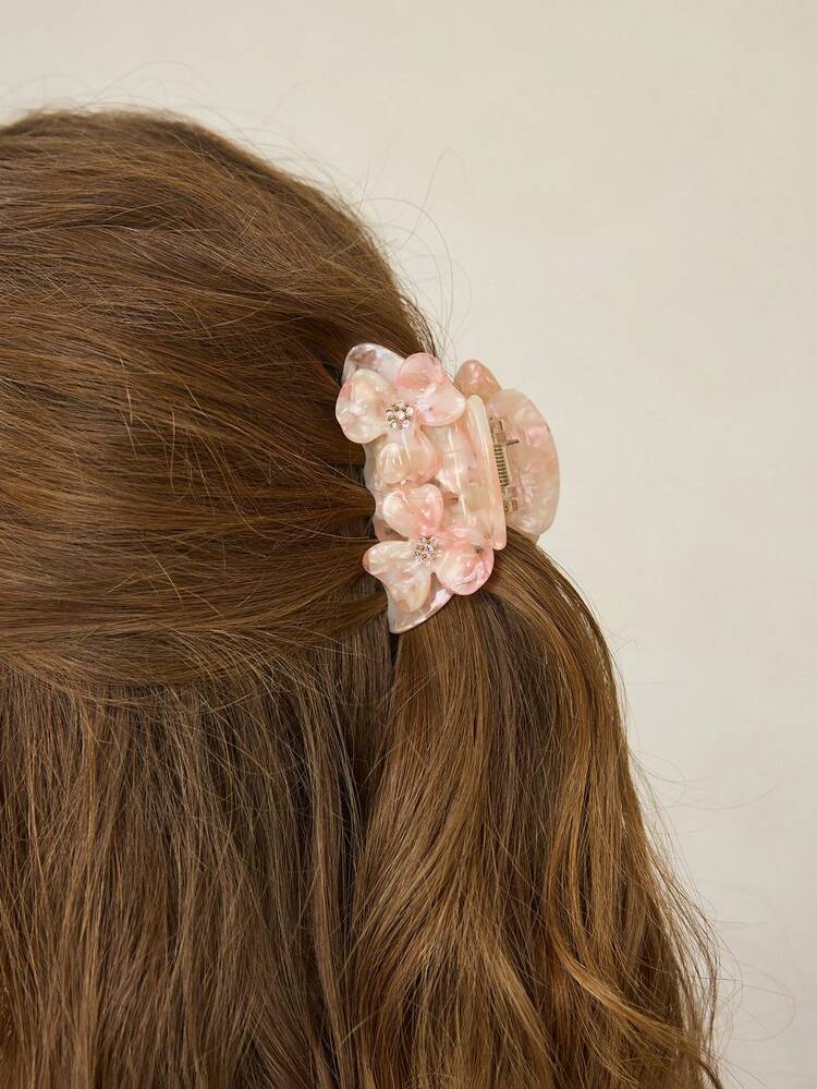 RHINESTONE DETAIL STEREO FLORAL HAIR CLAW