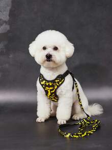 BATMAN X SHEIN 1 Set Of Cartoon Pattern Printed Pet Travel Harness And Leash Set, Multiple Size Options, Adjustable Harness Length, Suitable For Cats, Suitable For Dogs,  Cool, Bat - Black - View 10