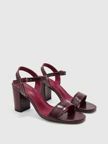 CUCCOO BIZCHIC Women's Buckle Design Fashion Daily Wear High Heel Sandals - Burgundy - View 7