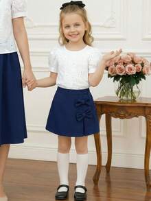 PrepCrw 1件装少女优雅刺绣泡泡袖方领衬衫，适合外出、聚会、节日、春季、夏季、情人节、婚礼等场合。 - 白色 - 查看 1