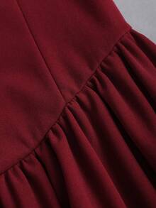 Sweetra 女士无袖露背收腰连衣裙，酒红色，春夏款，适合情人节穿着 - 酒紅色 - 查看 5