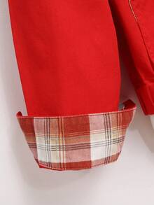 Manfinity Hypemode Men's Casual Patchwork Zipper Denim Jacket - Red - View 6