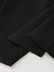 Lumivelle 纯色长袖披肩领极简主义西装外套 - 黑色 - 查看 5