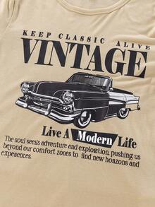 SHEIN Bộ 3 áo thun dệt kim cổ tròn dáng rộng, thoải mái, in họa tiết dành cho trẻ em/bé trai, 3 kiểu dáng. - Nhiều màu - Xem 6