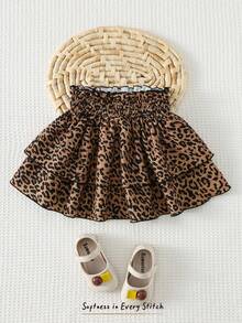 Cozy Pixies Baby Girl Leopard Print Soft Elastic Waist Tutu Skirt - Multicolor - View 4