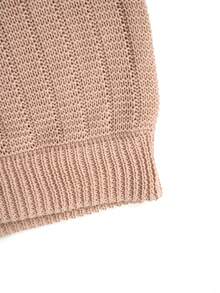 Breezaya 新款性感海滩度假欧美风裸粉色吊带无袖露肩露颈高端修身镂空开衩连衣裙，针织套头毛衣两件套，女士 - 藕粉色 - 查看 7