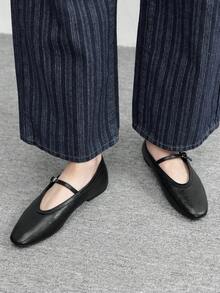 CUCCOO BIZCHIC 女士休闲百搭通勤简约平底鞋 - 靜夜黑色 - 查看 5