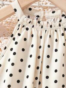 SHEIN Tween Girl Elegant Mandarin Collar Detachable Waist Belt Ruffle Hem Dress, Summer - Multicolor - View 3