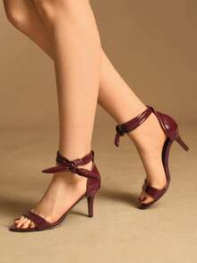 Rosivie Fashionable Elegant Lace-Up High Heel Sandals - Hot Pink - View 4