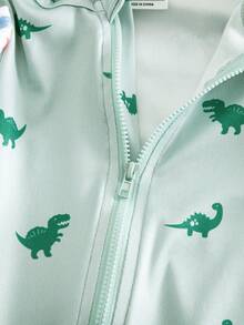 Conjunto de pijama de 2 piezas de top de manga larga y pantalones de punto para bebé niño, con estampado digital de dinosaurios coloridos, cómodo y de moda, para primavera/verano - Multicolor - Ver 5