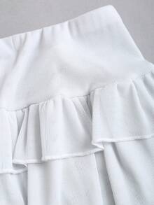 Sweetra Falda pantalón verde elegante, cómoda y versátil para vacaciones, de corte ajustado y estilo chic de alta calle para mujer, primavera/verano - Verde - Ver 5