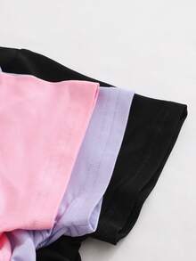 Sparklyn Bộ 3 áo thun ngắn tay in nơ cho bé gái, gồm màu xám, hồng và đen. - Màu tím hoa cà - Xem 3