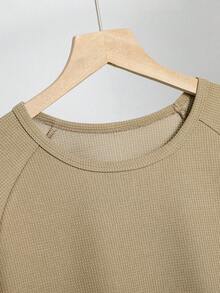 Mirajuku 2件套青少年男童街头休闲短袖T恤短裤套装，适合时尚男孩 - 棕色 - 查看 3