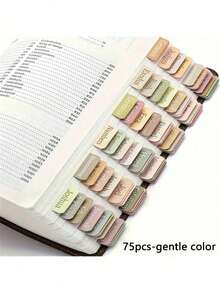 圣经标签、粘性索引标签、75 个标签、波西米亚主题、男女学习圣经用层压圣经标签、圣经索引标签、圣经书标签、圣经标签标签、圣经标签、粘性标签。（5 张/套）