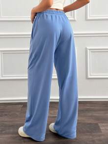 Cloudara Women, Spring, Summer, Sweatpant, Embroidery, Y2k, Casual, Cool, Travel, Nice, - Baby Blue - View 2
