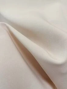 Franclia Apricot Short Puff Sleeve Blouse Elegant Graphic Top For Women With Pearl Chain Knot - Apricot - View 5