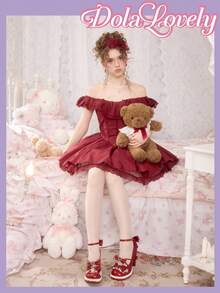 Dola Lovely Women's Bow Decor Buckle Design Fashionable High Heels, Versatile For Daily Wear Valentine's Day