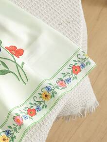 Emery Rose Kids Emery Rose Kids 少女碎花圆领泡泡袖荷叶边下摆休闲连衣裙 - 綠色 - 查看 14