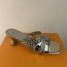 CUCCOO TILAWA Gorgeous Feng Shui Diamond High-Heeled Sandals Women's Versatile Sandals - Gold - View 9