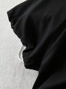 GlowEve 2pcs Women Knit Crew Neck Top + Jacquard Shorts Set - Black - View 5