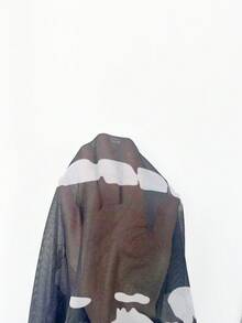 Bonvoyette Vestido de malla con escote en V profundo y abertura frontal con estampado en blanco y negro para el verano - Blanco y Negro - Ver 7