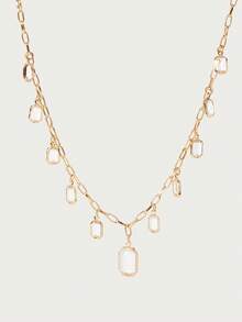 Glisma Women's Fashionable Versatile Elegant Pendant Necklace,Old Money,Outfits,Classy,Metallic/Texture,Vintage,Elegant,For Mom/Women/Girl/Mother,Gemstone,Heart,Valentine's Dayold Money,Outfits,Classy,Metallic/Texture,Vintage,Elegant,For Mom/Women/Girl/Mother,Gemstone,Heart,Valentine's Day,Gold,Easter,Travel/Beach/Vocation,Boho,Grunge - Gold - View 2