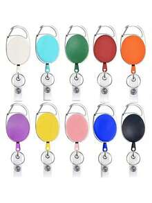 4/8 piezas, llavero de color aleatorio, tarjetero retráctil, cuerda colgante para llavero, clip para cinturón, usado para llavero, tarjeta de identificación, clip para insignia - Multicolor - Ver 8