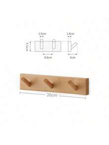 1 pieza Gancho de pared moderno y minimalista nórdico, gancho de abrigo de madera maciza resistente para vestidores detrás de puertas, perchero de madera, gancho de almacenamiento familiar, adecuado para guardar ropa, bolsos, sombreros y llaves. - Albaricoque - Ver 2