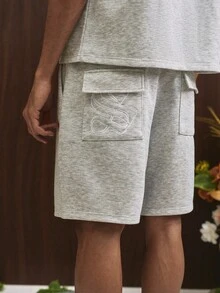 TOKVUE Men's Casual Embroidered T-Shirt Set, Everyday Wear - Grey - View 7