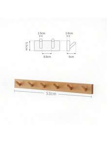 1 pieza Gancho de pared moderno y minimalista nórdico, gancho de abrigo de madera maciza resistente para vestidores detrás de puertas, perchero de madera, gancho de almacenamiento familiar, adecuado para guardar ropa, bolsos, sombreros y llaves. - Albaricoque - Ver 3