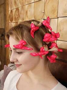 1/3/5/10/20/40PCS Soft Foam Curlers For Heatless Overnight Styling Natural Curls Waves No Heat Hair Rollers DIY Home Salon Hair Care Tools - Hot Pink - View 4