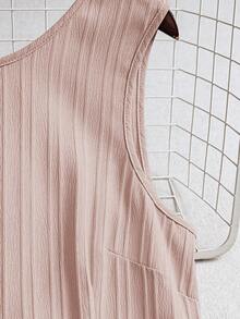 EMERY ROSE Women's Summer Woven Backless Tie Strap Sleeveless A-Line Ruffle Hem Casual Mini Dress - Pink - View 6
