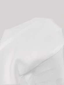 GlowEve Women's Black & White Contrast Lapel NeckSleeveless Blazer And Shorts Elegant Commuter Suit - White - View 5