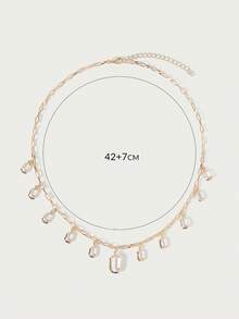 Glisma Women's Fashionable Versatile Elegant Pendant Necklace,Old Money,Outfits,Classy,Metallic/Texture,Vintage,Elegant,For Mom/Women/Girl/Mother,Gemstone,Heart,Valentine's Dayold Money,Outfits,Classy,Metallic/Texture,Vintage,Elegant,For Mom/Women/Girl/Mother,Gemstone,Heart,Valentine's Day,Gold,Easter,Travel/Beach/Vocation,Boho,Grunge - Gold - View 8