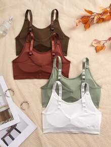 4 件装女士背心式运动文胸，带可拆卸胸垫 - 彩色 - 查看 2