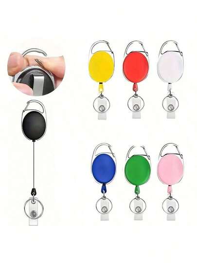 4/8PCS, Random Color Keychain, Retractable Badge Scroll, Keychain Key Hanging Rope Belt Clip, Used For Keychain ID Card Badge Clip
