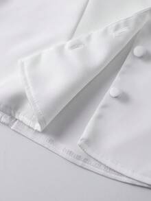 Franclia 1件白色细肩带缎面收腰吊带背心/单排扣修身性感优雅吊带衫 - 白色 - 查看 4