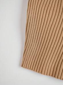 Franclia 无袖纯色针织上衣，夏季 - 駝色 - 查看 6