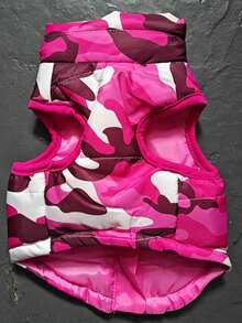1pc Pet Clothes, Fashionable Autumn/Winter Camouflage Color Contrast Zip-Up Vest With Leash Hole For Poodle And Bichon Frise Dogs, Ski Wear - Multicolor - View 8