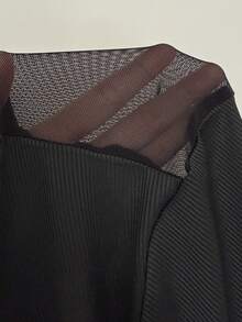 Vibekara 大码黑色透视性感短袖T恤，春夏款 - 黑色 - 查看 6