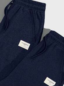 EURMUSE 2 Pcs Men's Waffle Fabric Basic Style Combination Fit Boxers, Set Of 2 - Navy Blue - View 3