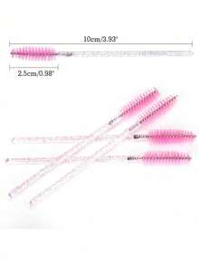 200PCS/100PCS/50PCS Disposable Mascara Wands Eyelash Brush S For Eyebrow Eye Lash Extension , Eyebrow Brush, Eyeshadow Brush, Brush - Pink - View 2