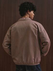 TOKVUE Men's Plaid Collar Pocket Letter Print Zip Front Casual Versatile Daily Wear Long Sleeve Jacket - Multicolor - View 2