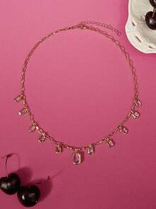 Glisma Women's Fashionable Versatile Elegant Pendant Necklace,Old Money,Outfits,Classy,Metallic/Texture,Vintage,Elegant,For Mom/Women/Girl/Mother,Gemstone,Heart,Valentine's Dayold Money,Outfits,Classy,Metallic/Texture,Vintage,Elegant,For Mom/Women/Girl/Mother,Gemstone,Heart,Valentine's Day,Gold,Easter,Travel/Beach/Vocation,Boho,Grunge - Gold - View 7