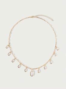 Glisma Women's Fashionable Versatile Elegant Pendant Necklace,Old Money,Outfits,Classy,Metallic/Texture,Vintage,Elegant,For Mom/Women/Girl/Mother,Gemstone,Heart,Valentine's Dayold Money,Outfits,Classy,Metallic/Texture,Vintage,Elegant,For Mom/Women/Girl/Mother,Gemstone,Heart,Valentine's Day,Gold,Easter,Travel/Beach/Vocation,Boho,Grunge - Gold - View 4