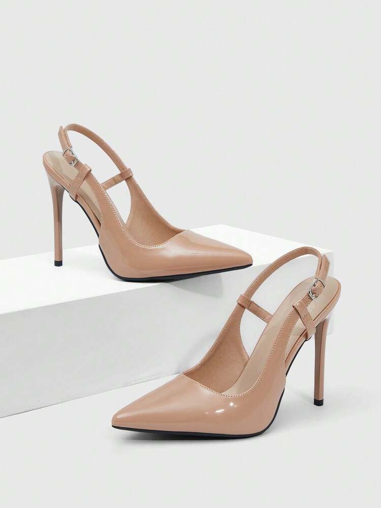 CUCCOO SZL Women's Pointed Toe Buckle Design Fashionable High Heels, Versatile For Daily Wear For Christmas Valentine's Day Spring Shoes