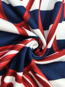 Resyla Women's Casual Striped Lobster Print Round Neck Short Sleeve T-Shirt, Summer - Multicolor - View 4