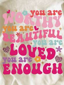 INAWLY Women's Casual Slogan Graphic Round Neck Short Sleeve T-Shirt, Summer - Apricot - View 5