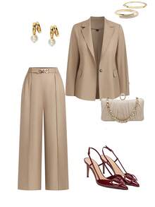 GlowEve CURVE 大码女式时尚休闲翻领西装套装